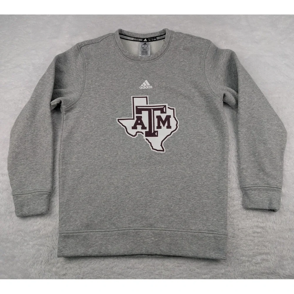 Adidas Texas A&M Aggies Sweatshirt Men's Size M Gray College University NCAA